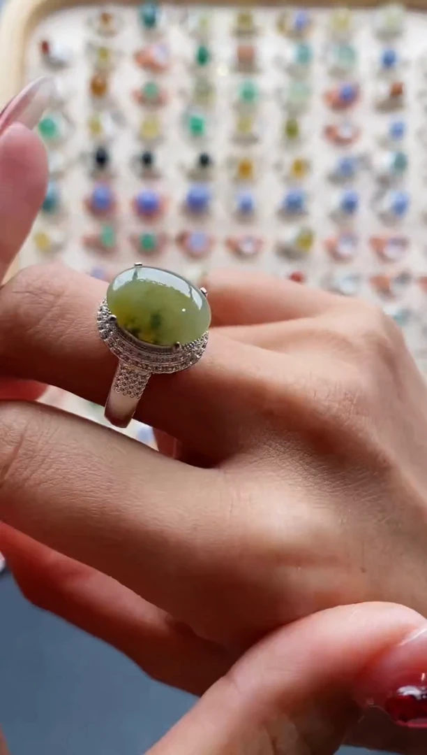 【闪购商品】翡翠戒指未镶嵌缅甸天然A货翡翠333 4+3