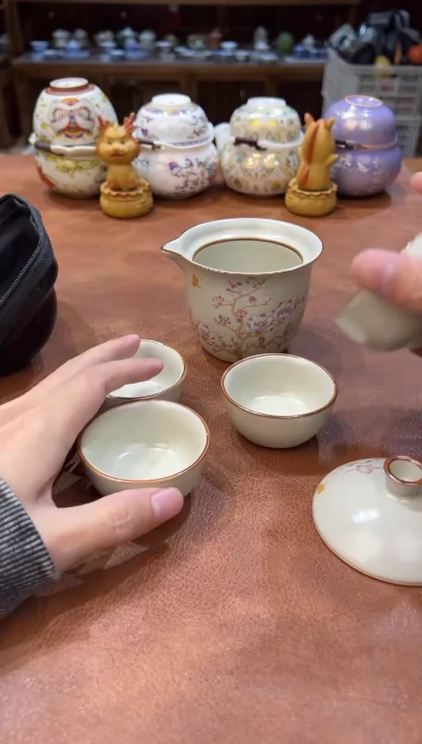 真的很便宜会开片的旅行茶具