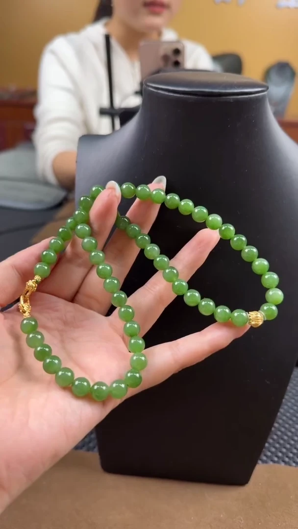 颈饰未镶嵌和田玉项链8mm