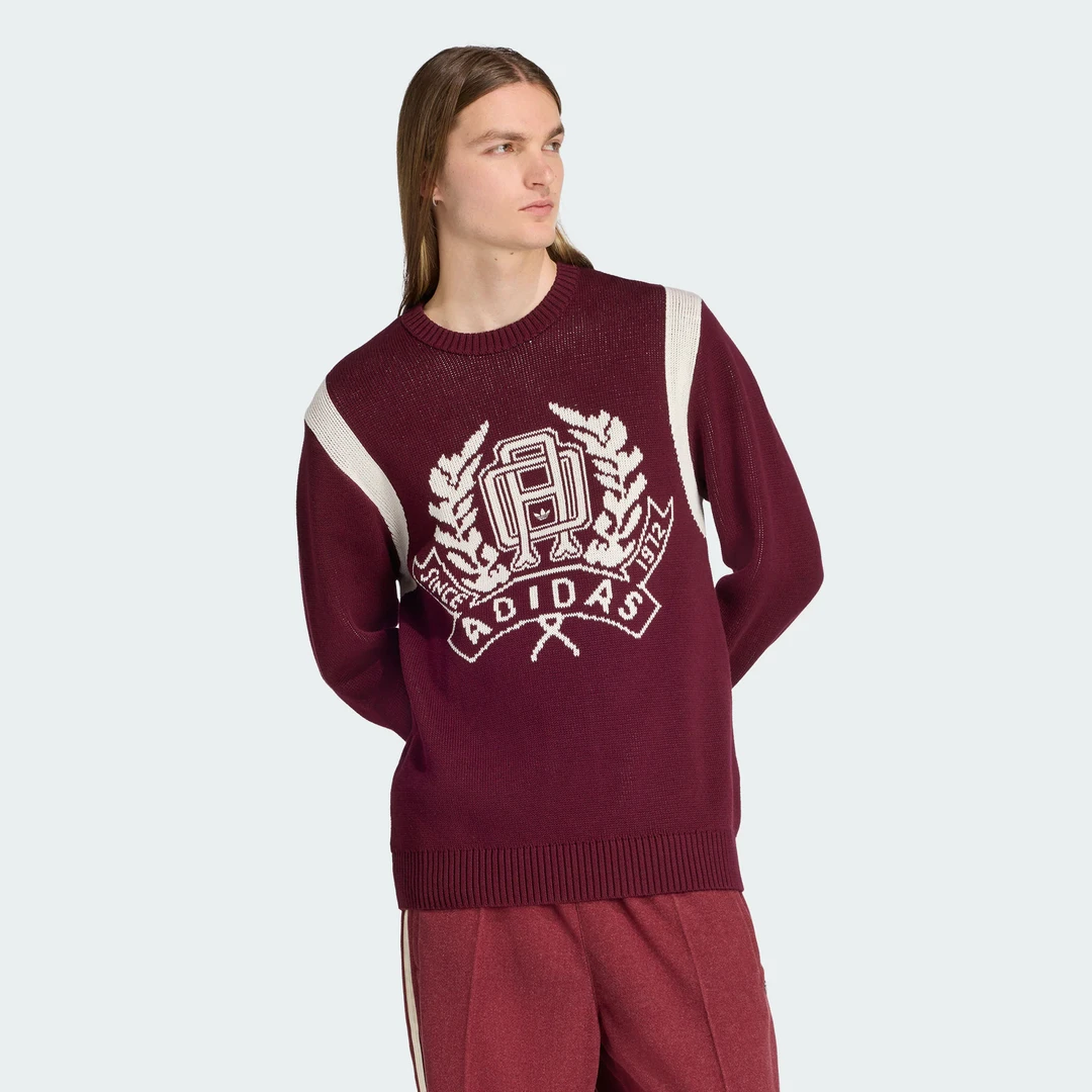 adidas REGULAR KNITTED JUMPER 纯棉针织运动套头衫 JX8215 X