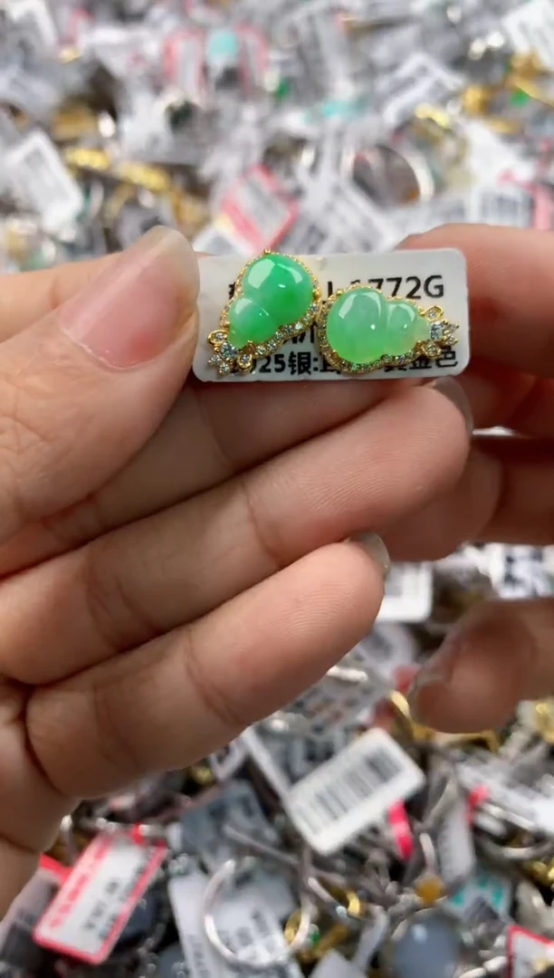 银S925镶嵌戒指翡翠141414---6