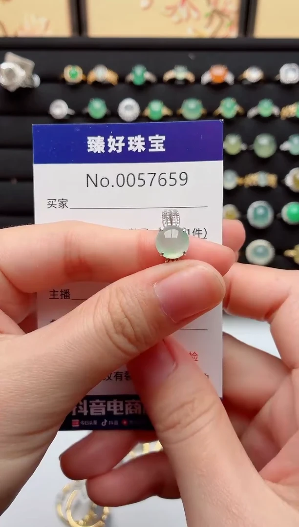 银S925镶嵌戒指翡翠.