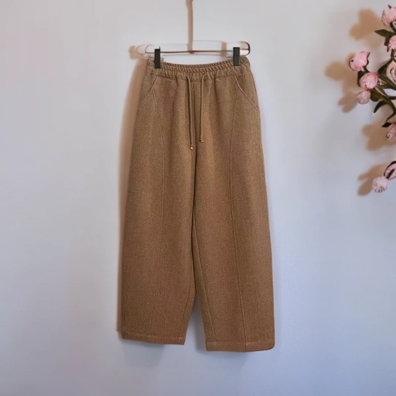 羊毛呢双层山本老爹裤春秋新款遮肉显瘦显腿长时尚百搭女神裤复古