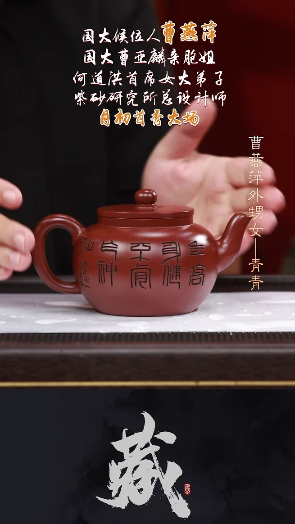 茶壶紫砂CYP47平盖莲子龙山朱砂450CC