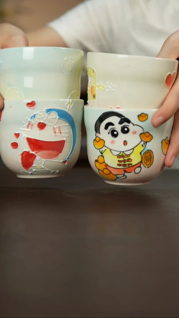 杯随机景德镇陶瓷杯碗柴烧多人瑕疵