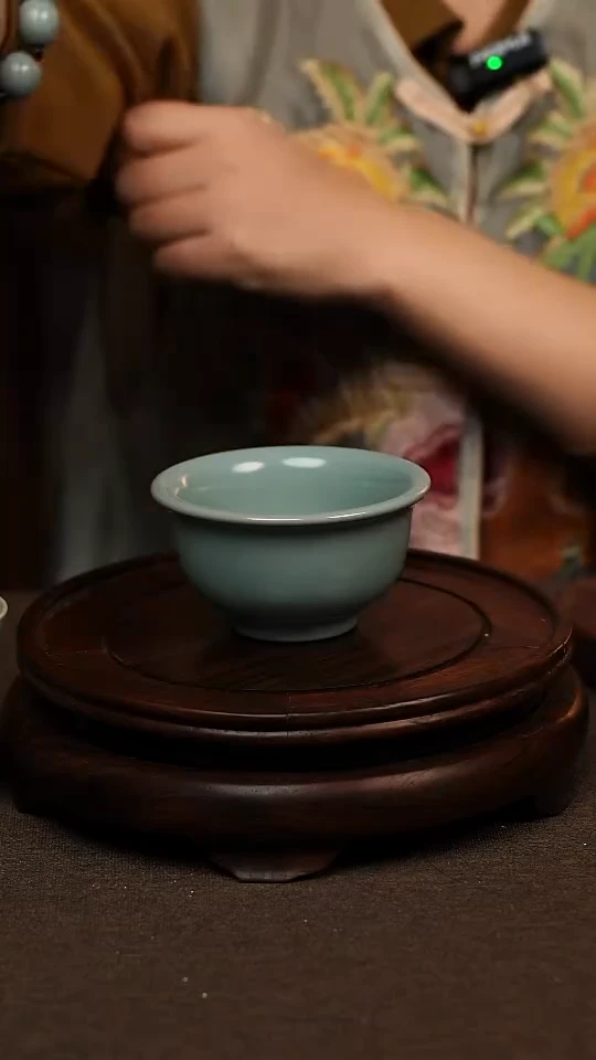 瓷片仿古釉全手压手杯120ml 精装