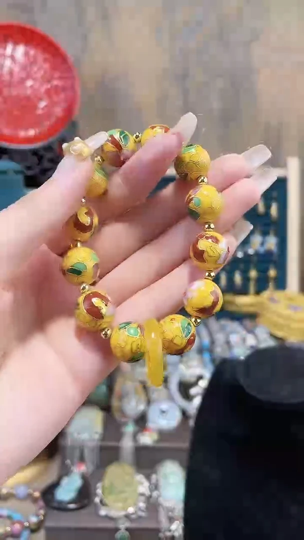 非遗景泰蓝手串1.4跑环款黄色