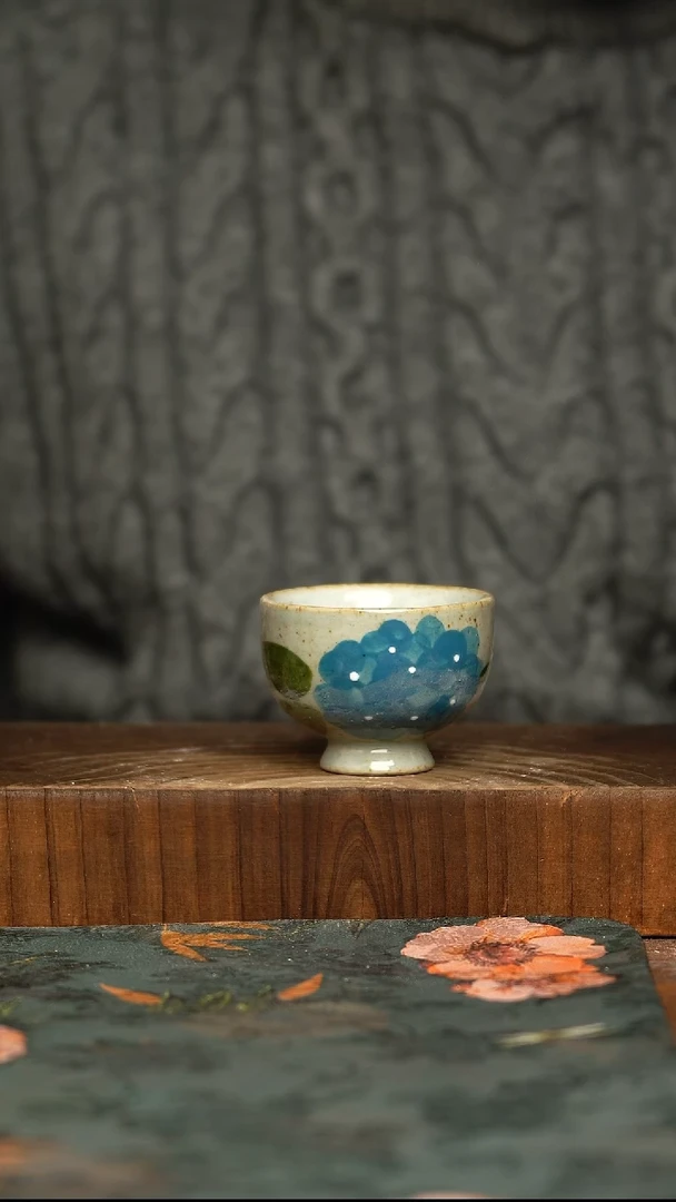 杯釉下彩手工手绘同款陶器