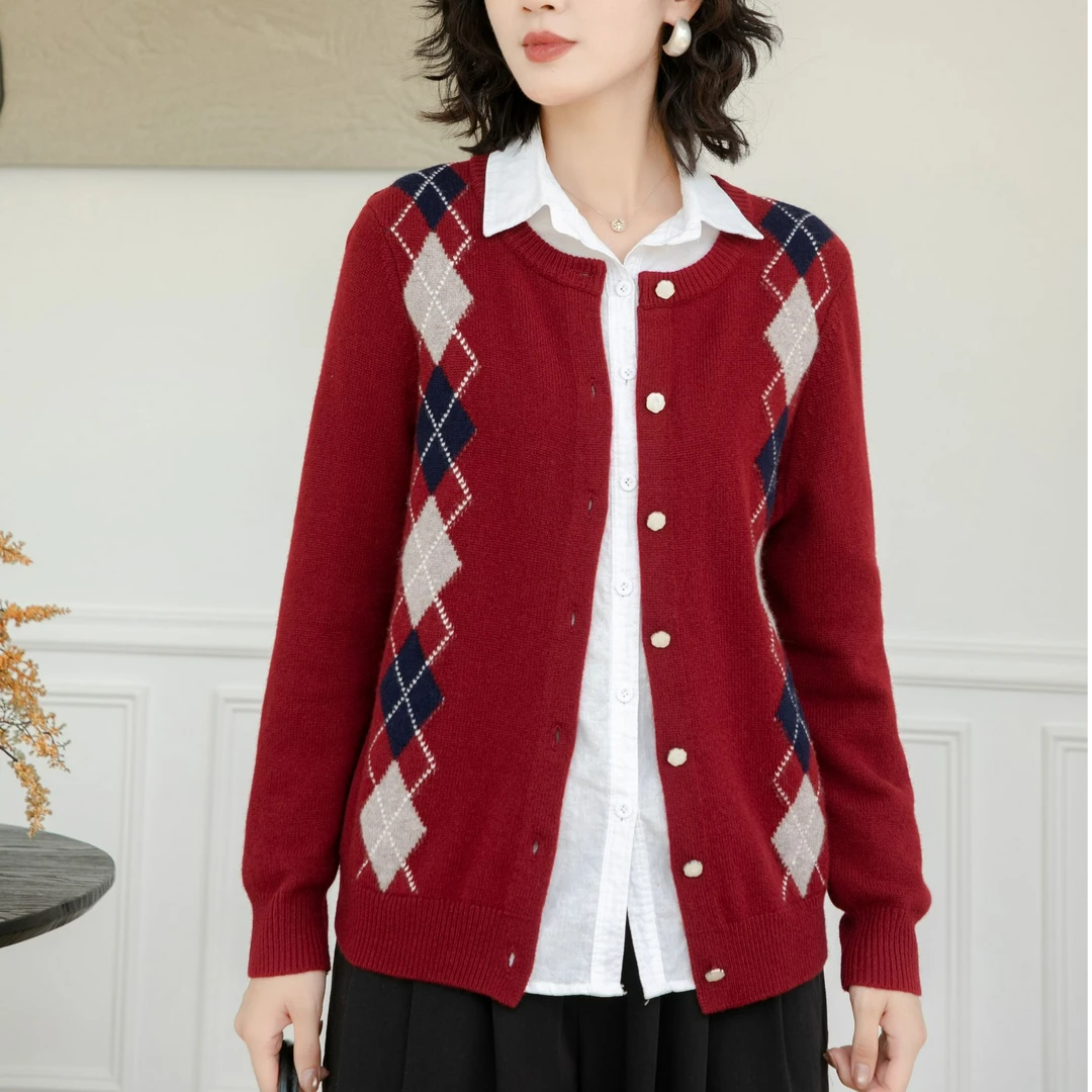 韩衣奇迹纯羊毛衫常规常规款针织学院风韩版老钱风松弛感女装贵气