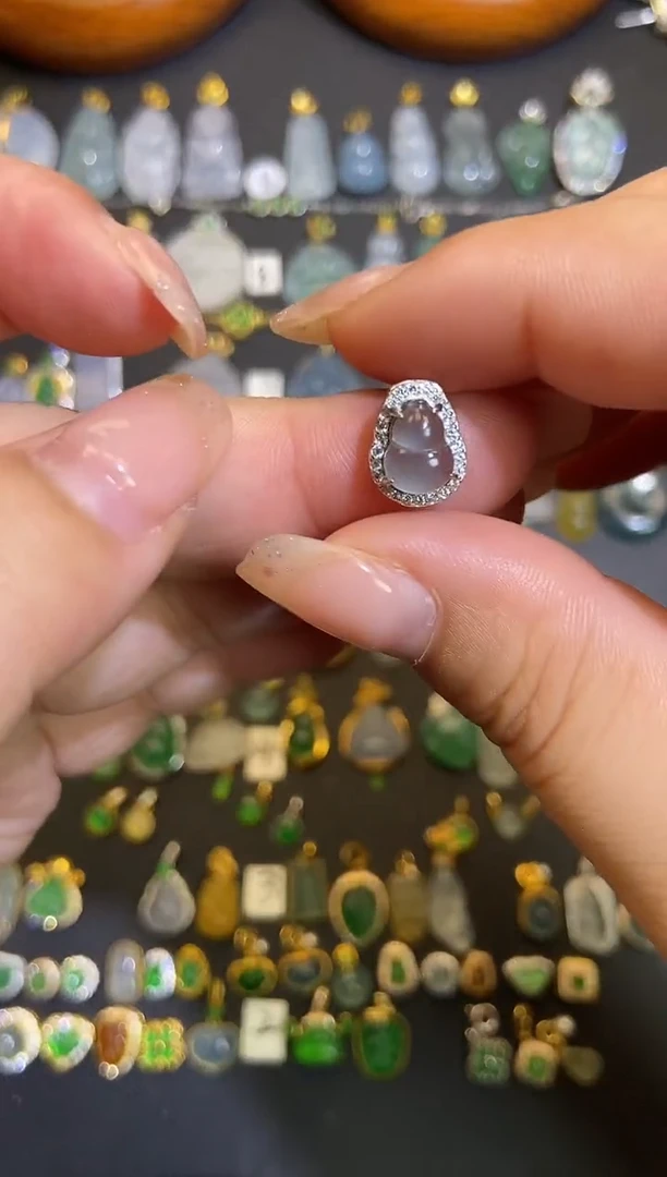 翡翠银S925镶嵌吊坠(不含链)1