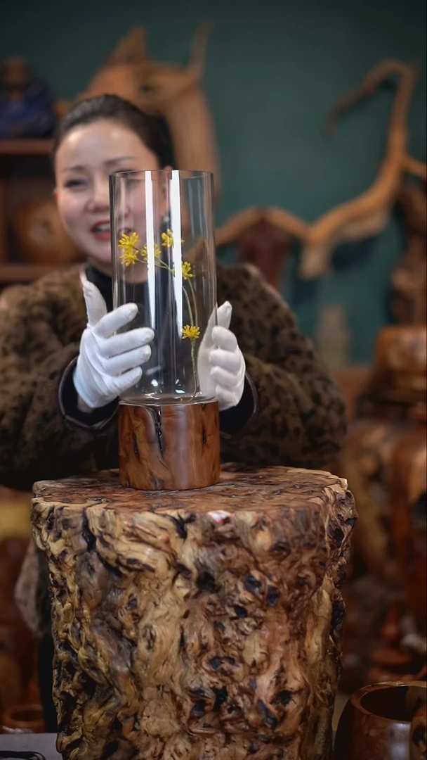 【闪购商品】枣木雷击枣木玻璃瓶