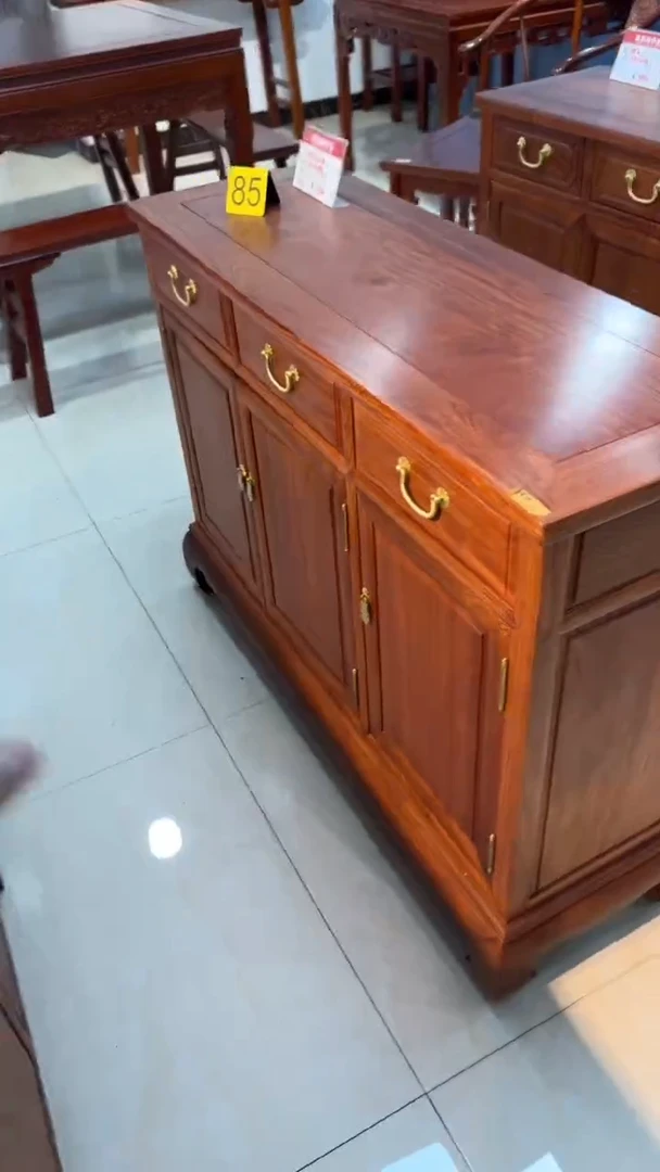 花梨木类柜类家具升**纤缅花118*40*88餐边柜3门