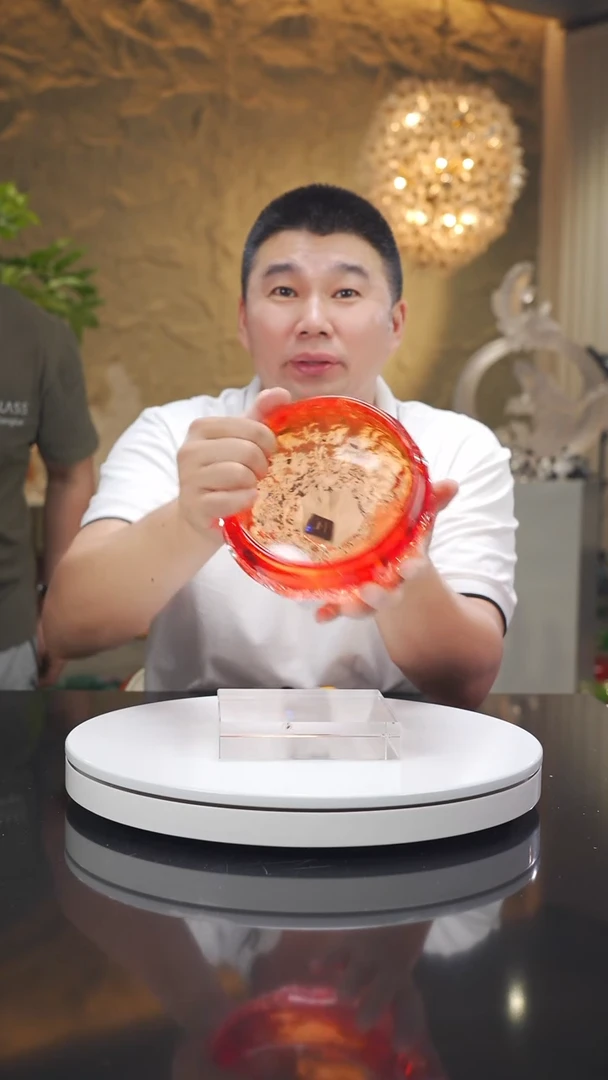 琉璃手工艺品福利红色水波纹果碗烟灰缸