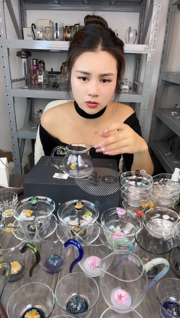 手工艺品玻璃禾器 莲意公道杯迷翠