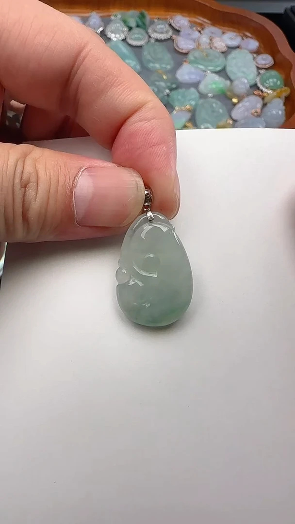 翡翠银S925镶嵌吊坠(不含链)如意