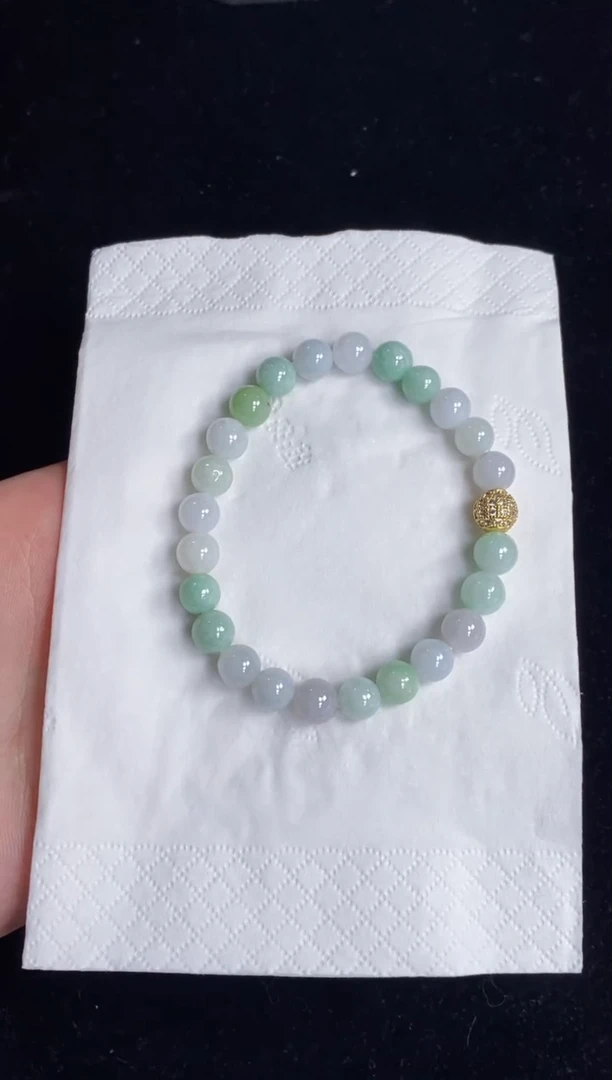 未镶嵌手串翡翠35号链接天然缅甸翡翠A货一物一证