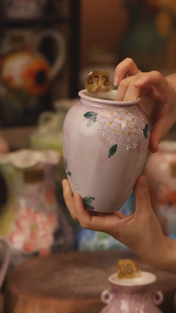 陶瓷景德镇设计师手作花器摆件侘寂风472