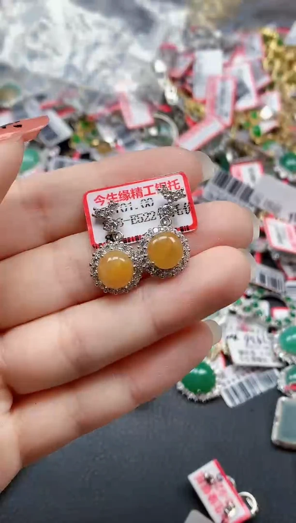 银S925镶嵌戒指翡翠天然A货缅甸翡翠