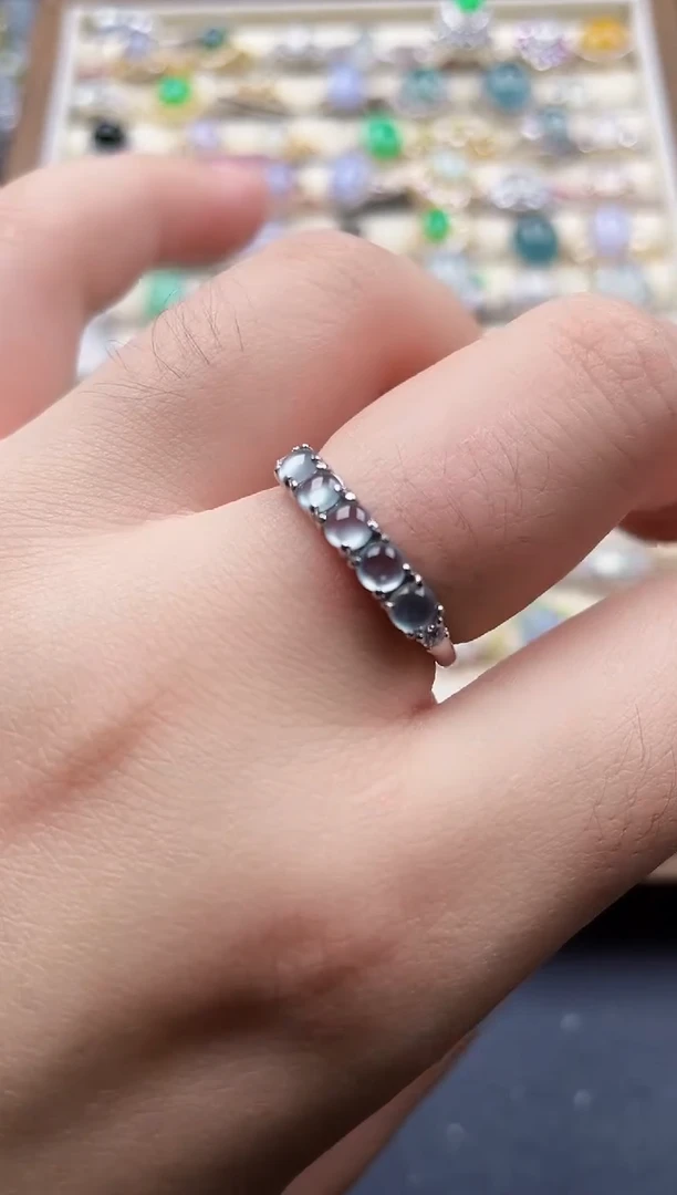 银S925镶嵌戒指翡翠1