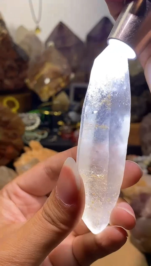 水晶珠宝半成品未镶嵌31号白水晶单柱手把