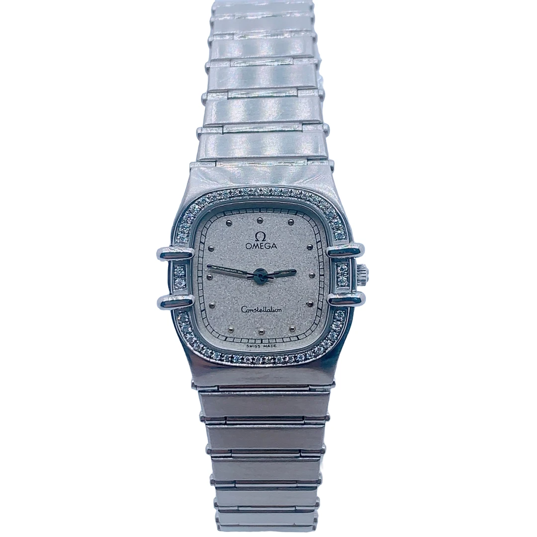 95新 Omega/欧米茄 03132/星座系列/女士石英腕表/21方盘/后钻盘