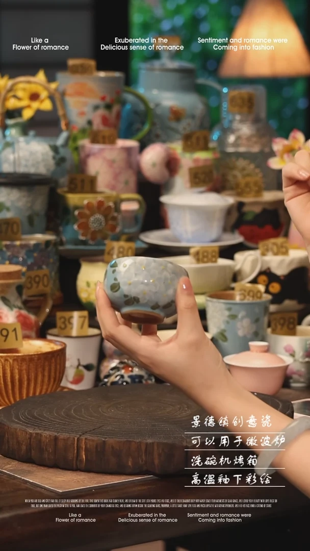 陶瓷景德镇高温釉下彩手工手绘款式