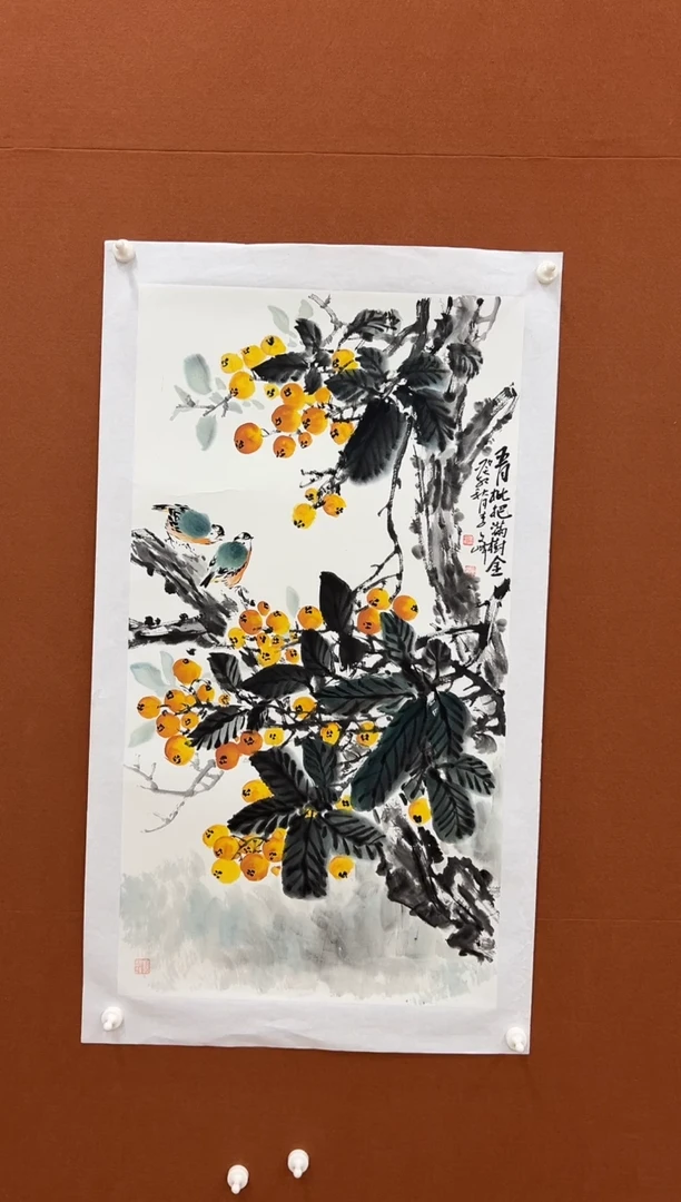 国画李文峰三尺整花鸟