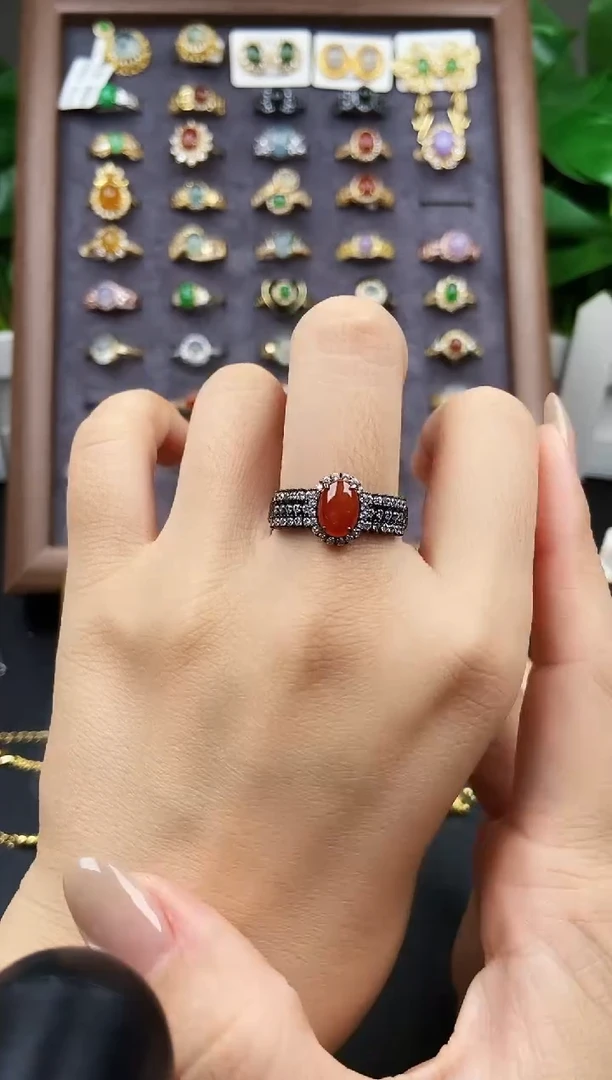 银S925镶嵌戒指翡翠12