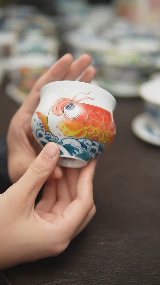 昨明（ 福利价）手绘柴窑炫彩大肚杯