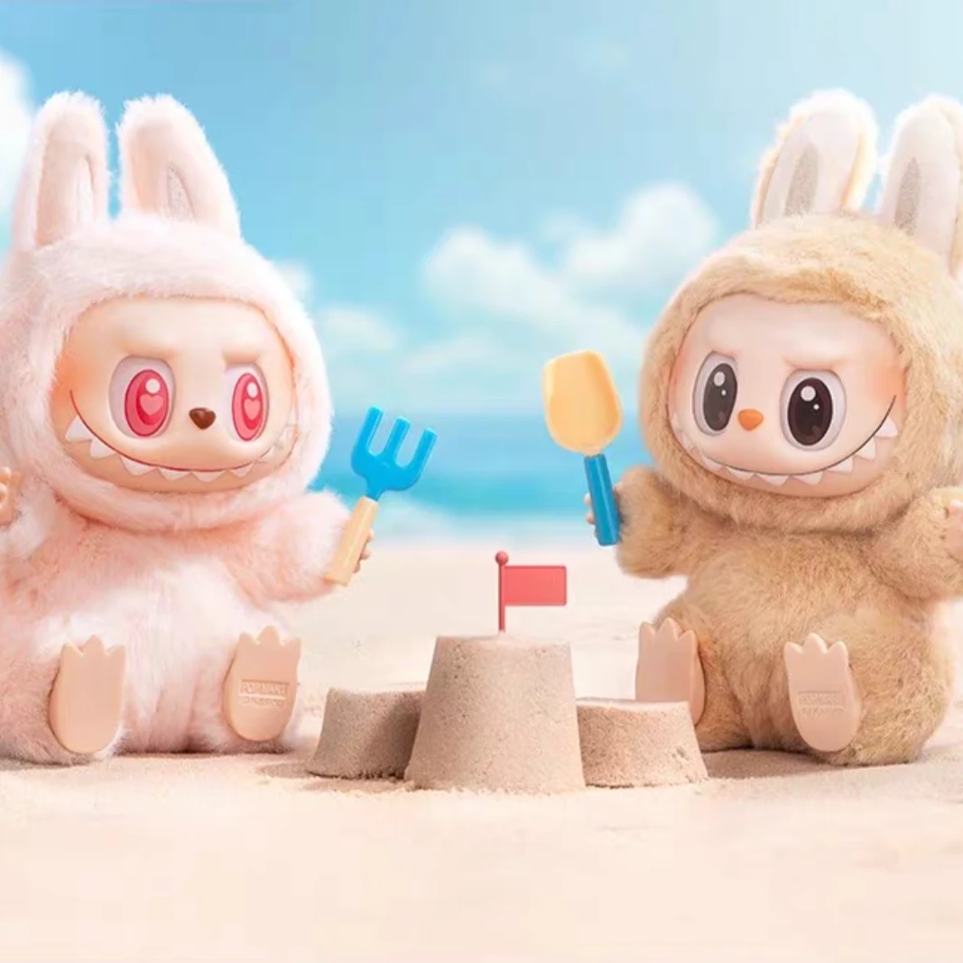 labubu坐坐派对拉布布搪胶毛绒盲盒可爱挂件