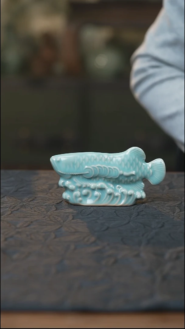 汝瓷 （拾汝）（天青）银龙鱼