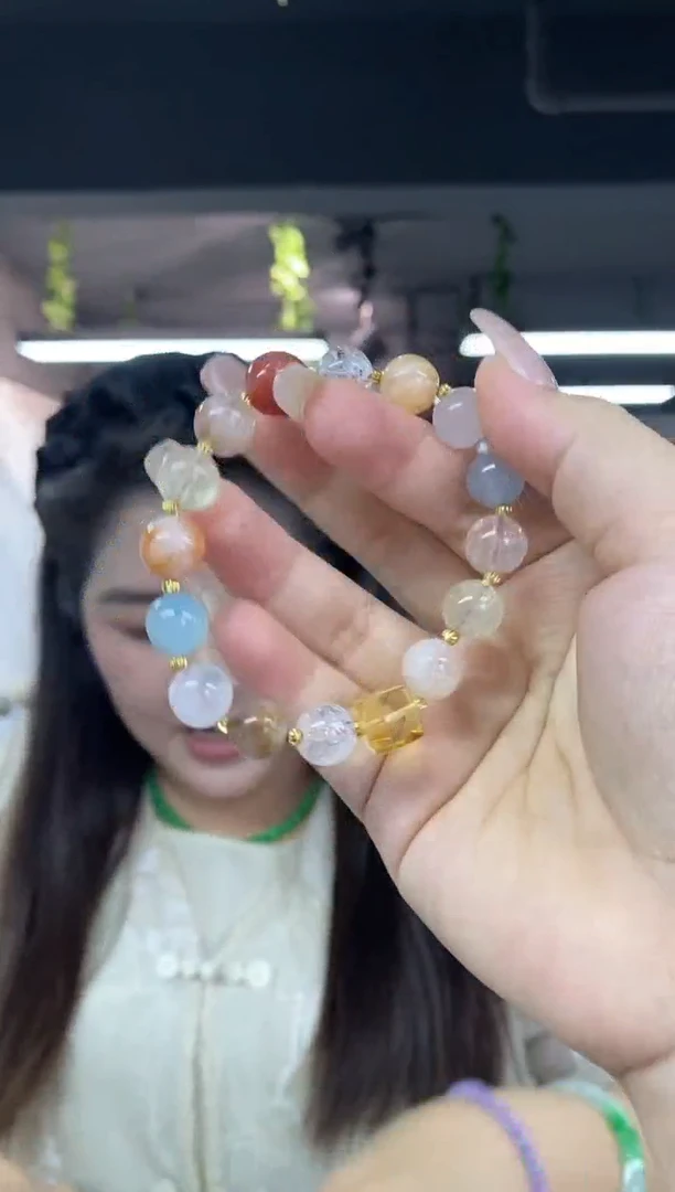 水晶手串未镶嵌多样性发其一颜色微差