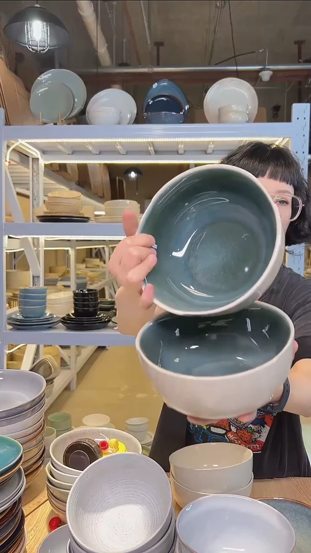 瓷212外贸尾货釉下彩陶瓷餐具默认微瑕