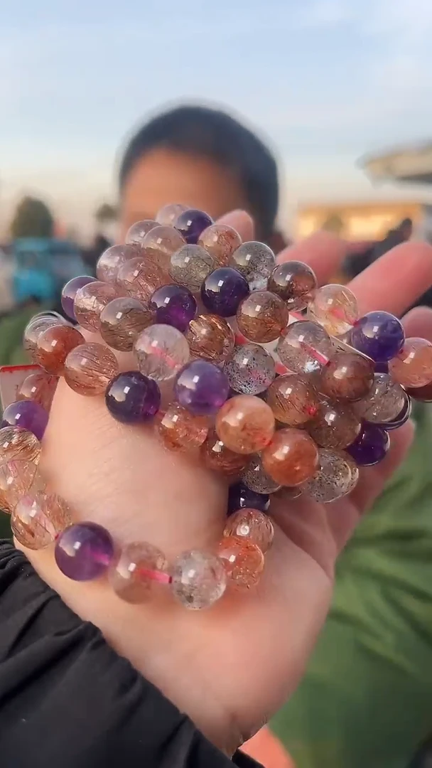 【闪购商品】水晶手链未镶嵌天然黑金超手串多样性发一10mm