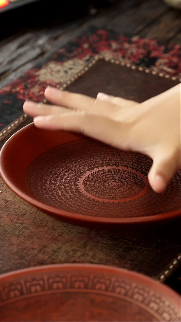 茶杯紫砂非遗茶器-藏文心经壶承