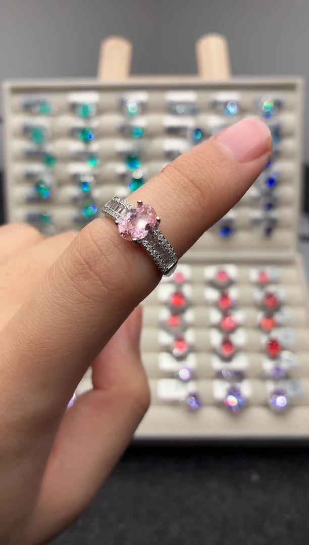 戒指蓝宝石银S925镶嵌0000