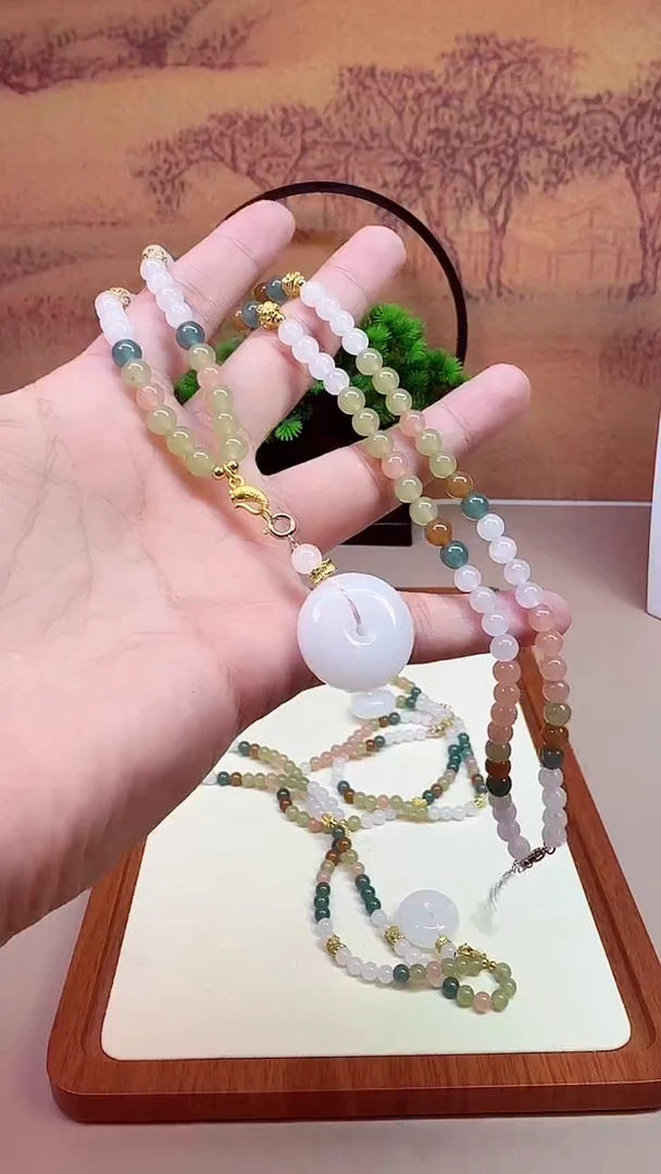 颈饰14K金镶嵌和田玉X232