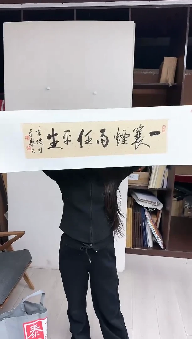 【闪购商品】于乐1平尺书法”一蓑烟雨任平生“