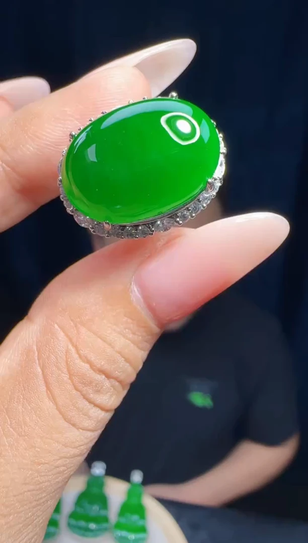 未镶嵌定制翡翠翡翠戒指34