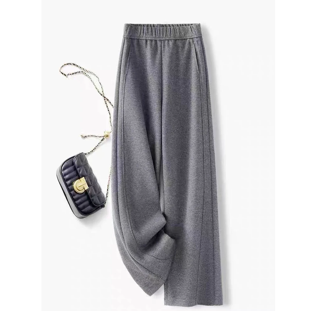 【报恩裤】秋冬直筒裤高腰弯刀裤松紧休闲裤长裤宽松直筒度假风