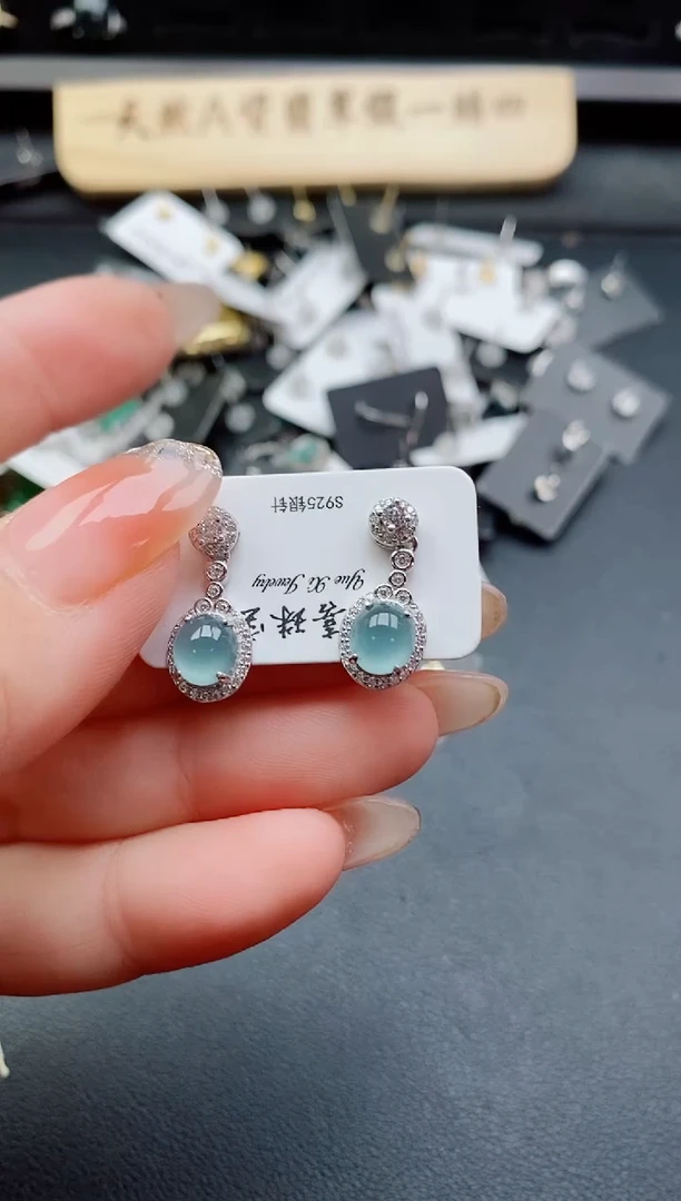 银S925镶嵌戒指翡翠1