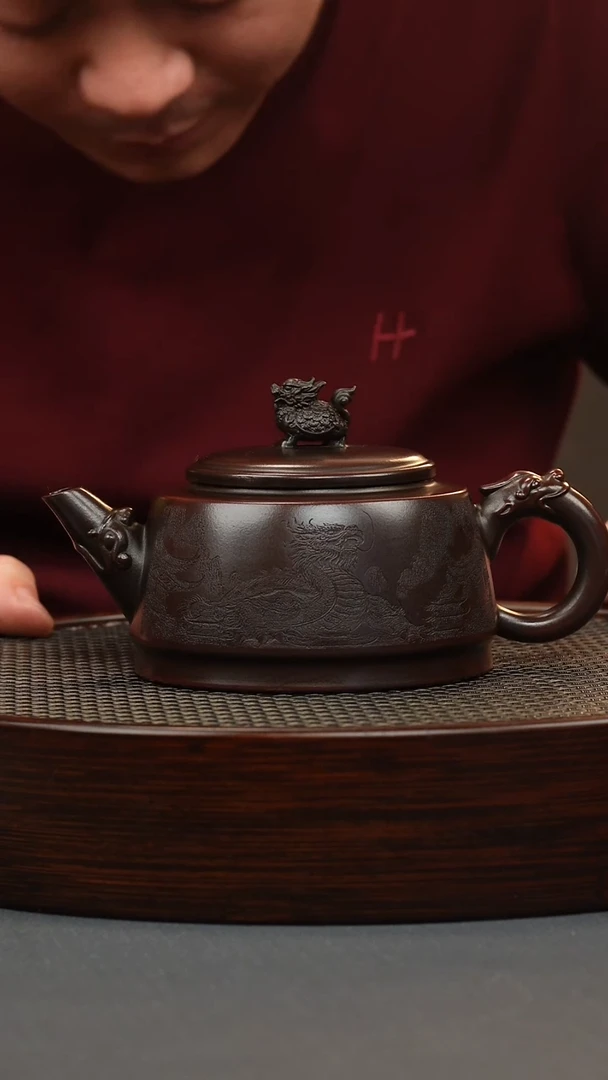 【闪购商品】紫砂茶壶铁血红三星堆