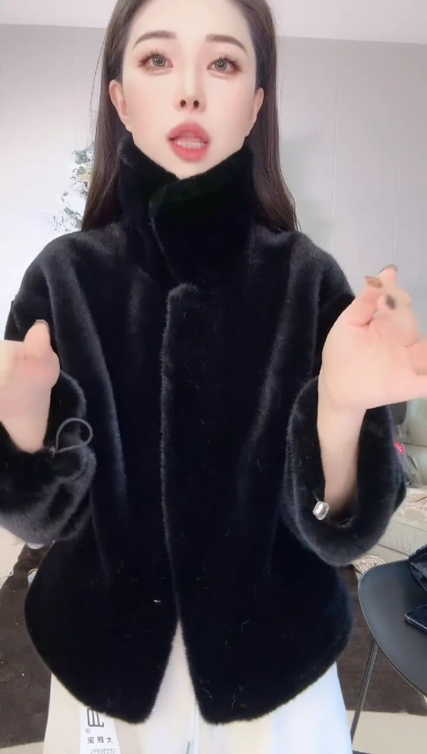 MYY环保毛毛立领短外套160