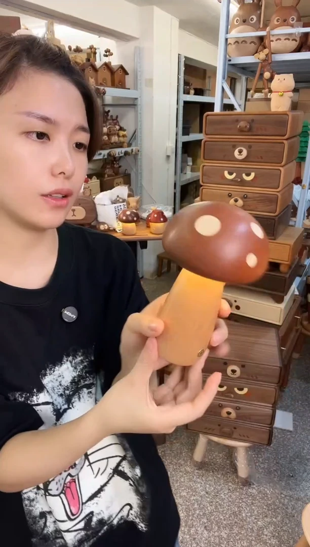 木瑕疵乌檀木大号蘑菇灯