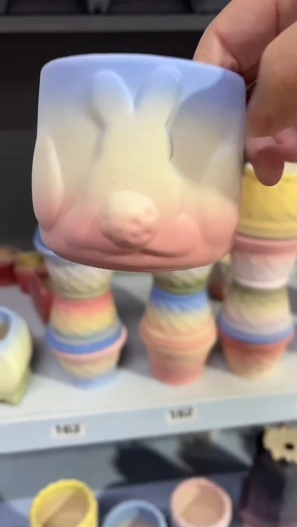 麦饭石粗陶多肉花盆口径7.5*7