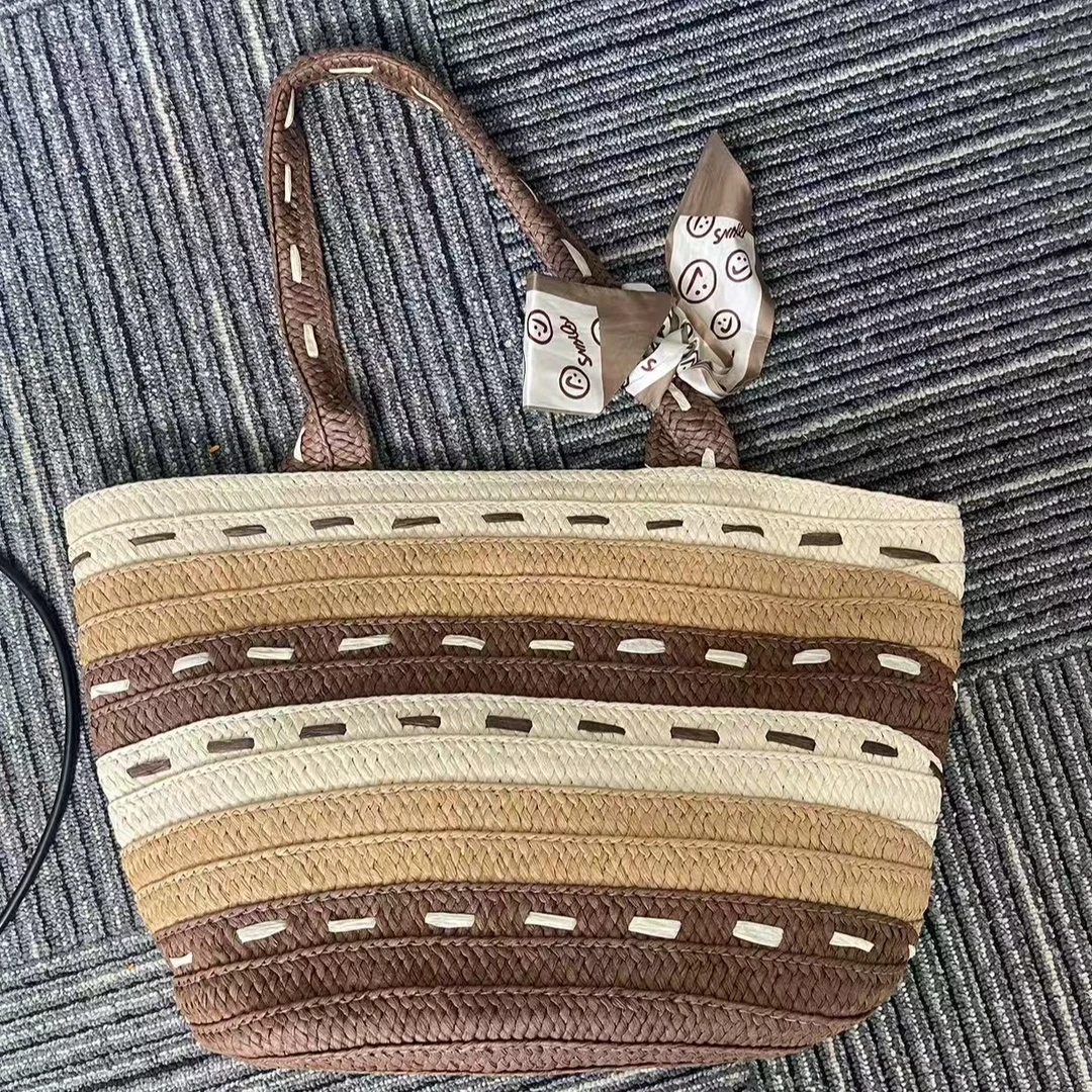 （预售）线条风编织拼接都市简约编织包单肩包时尚布包欧若精灵风