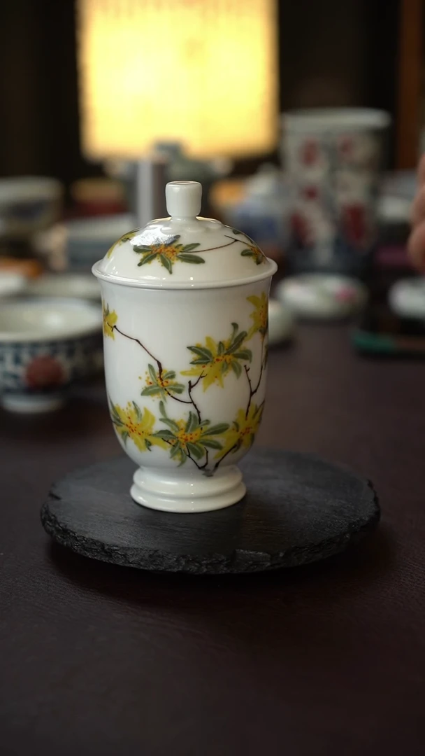 景德镇全手工手绘桂花蕴香杯