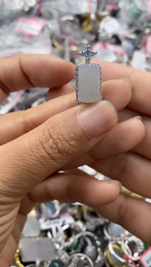 银S925镶嵌戒指翡翠2222----3