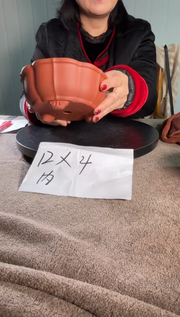宜兴紫砂花盆小盆