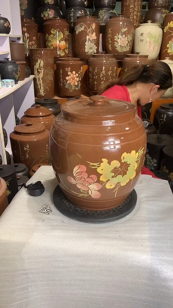 五号彩填亮光茶缸荷花图